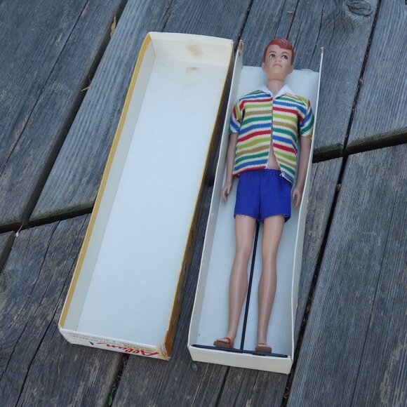 Vintage 1963 Allan HE'S KEN'S BUDDY BY MATTEL Doll with Stand STOCK NO. 1000 - Picture 7 of 16
